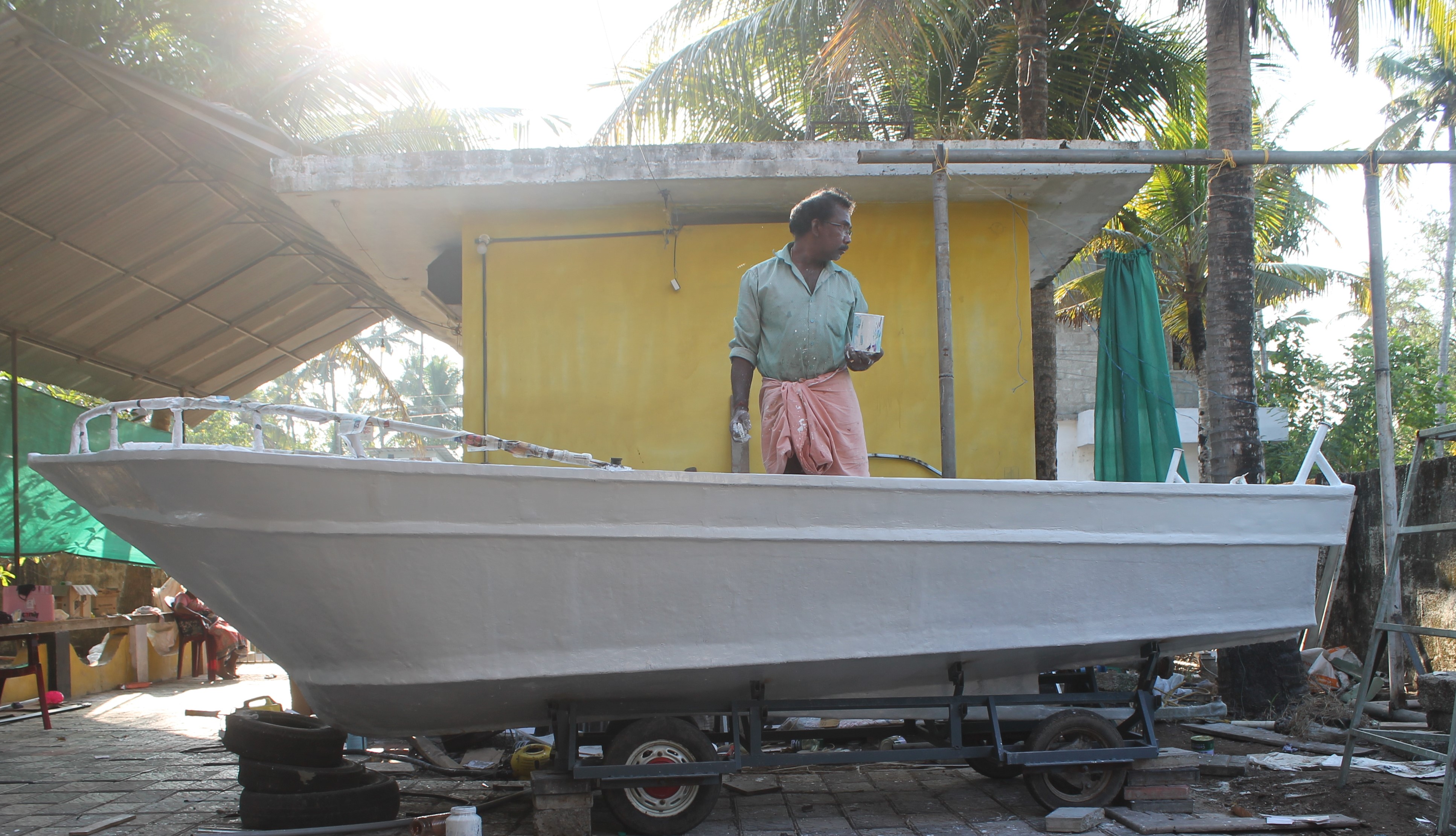 Painting Process - Krishnanjali Boat